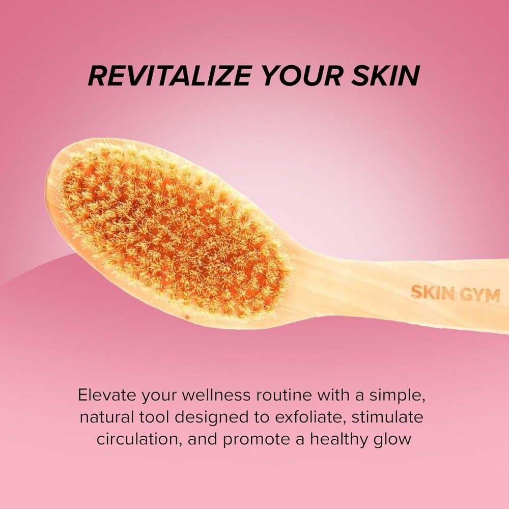 Skin Gym Dry Body Brush Exfoliating Bath Scrubber with Soft Bristles New - Picture 4 of 10